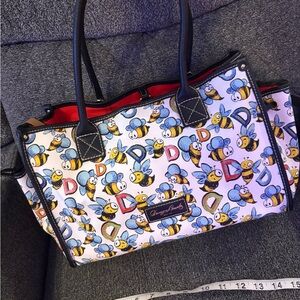 Dooney & Bourke Bee Print Tote - Blue and Yellow